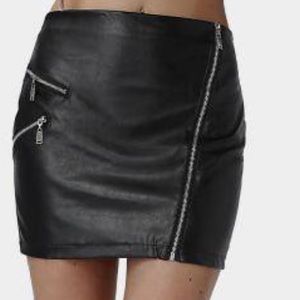 Leather mini skirt